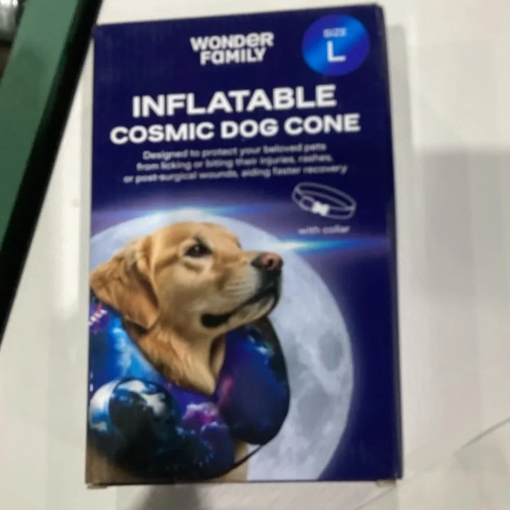 NWT- Soft Inflatable Dog Cone for After Surgery/ LARGE/ Fits 14-17.5 inches